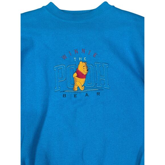 Vtg Disney Pooh Bear Embroidered Teal Blue
Sweatshirt Medium USA Rare - Picture 3 of 7